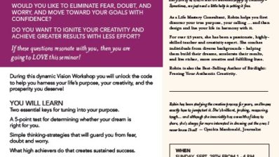 The Vision Workshop: 3 Keys to Living the Life You Came to Live